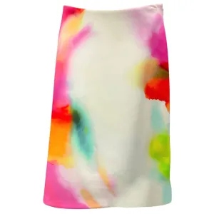 Ralph Lauren Collection White / Neon Multi Tie-Dye Watercolor Skirt