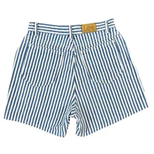 Rare Vintage 70s Lee Union Made Blue Striped High Waisted Denim Shorts 12