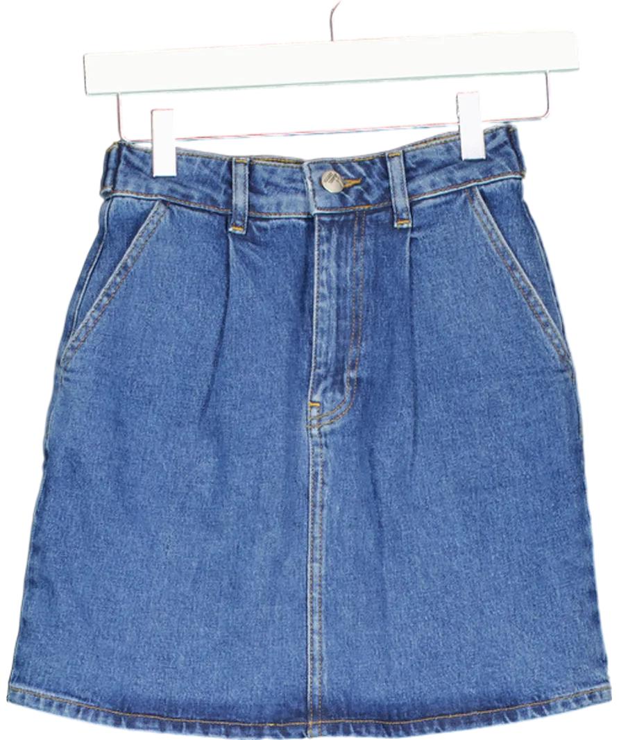 Remain Birger Christensen Blue Camilla Denim Mini Skirt UK 4