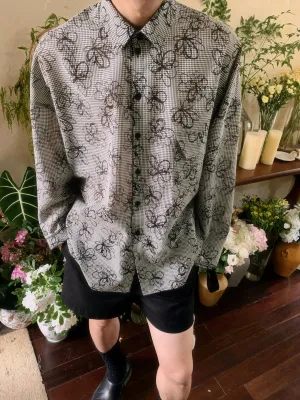 Retro Hollow Flower Plaid Summer Shirts
