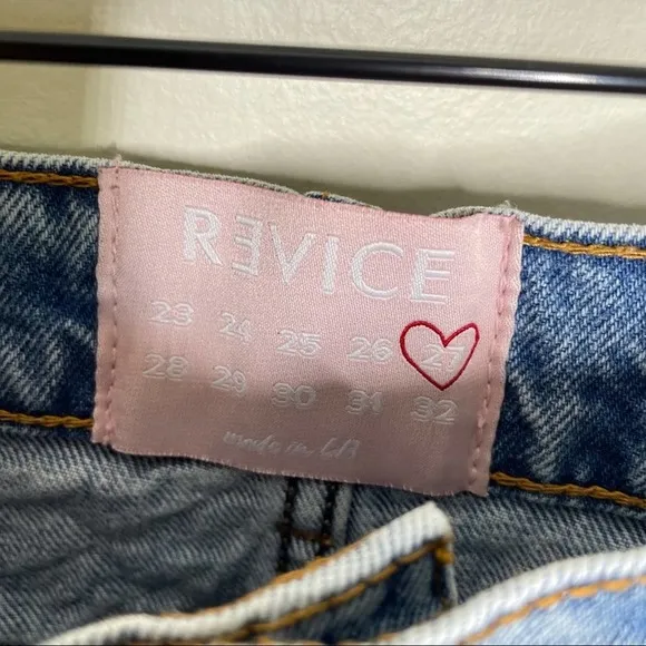 REVICE Denim Malibu Cutoffs Shorts Topanga Wash Distressed {NN13}