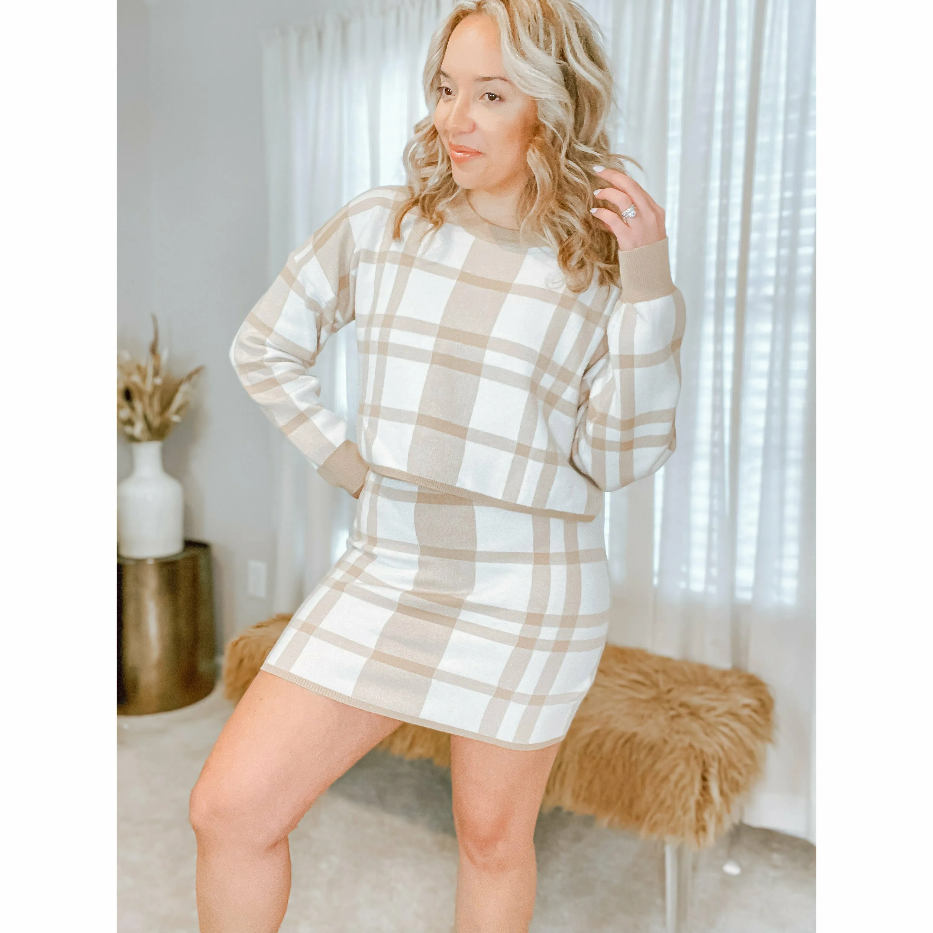 Ruth Plaid Skirt Set