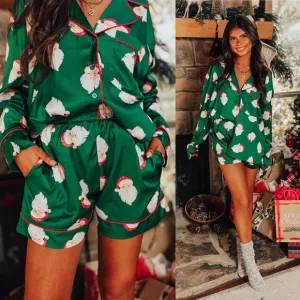 Santa Baby Santa Claus Printed Pijama Shorts