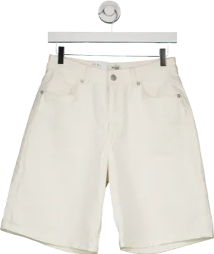 Selected Femme White MW White Bermuda Shorts UK 10