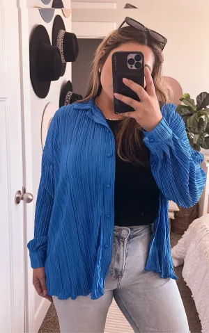 self made pleaded button down shirt