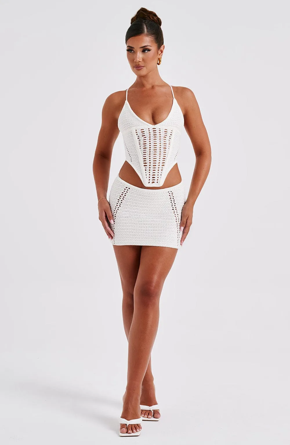 Selma Mini Skirt - White