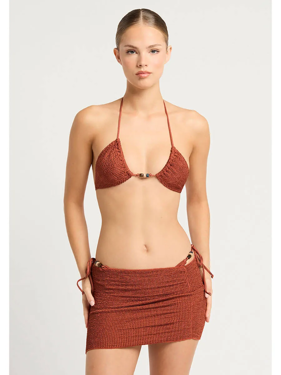 Shimmer Dara Tube Top/Skirt in Bronze Shimmer