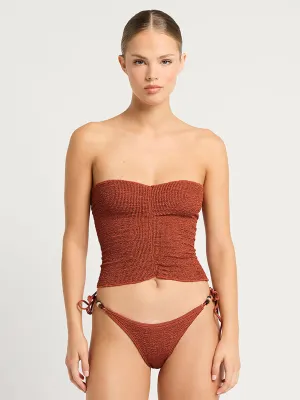 Shimmer Dara Tube Top/Skirt in Bronze Shimmer
