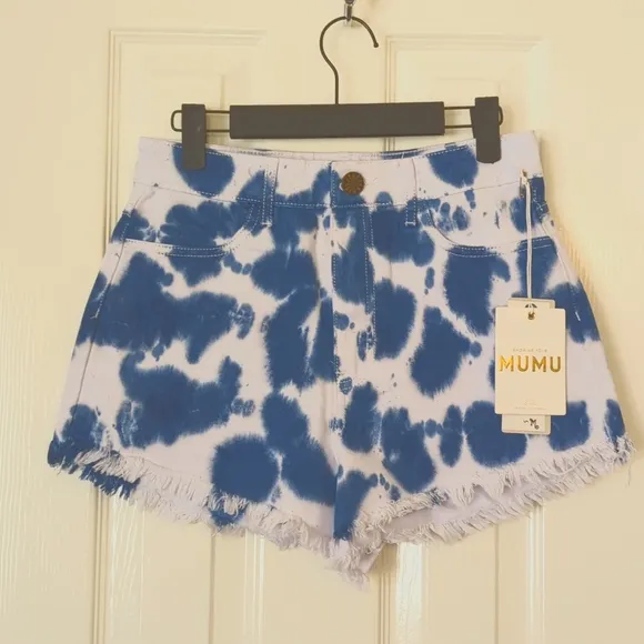 Show Me Your Mumu Indigo Tie Dye Shorts