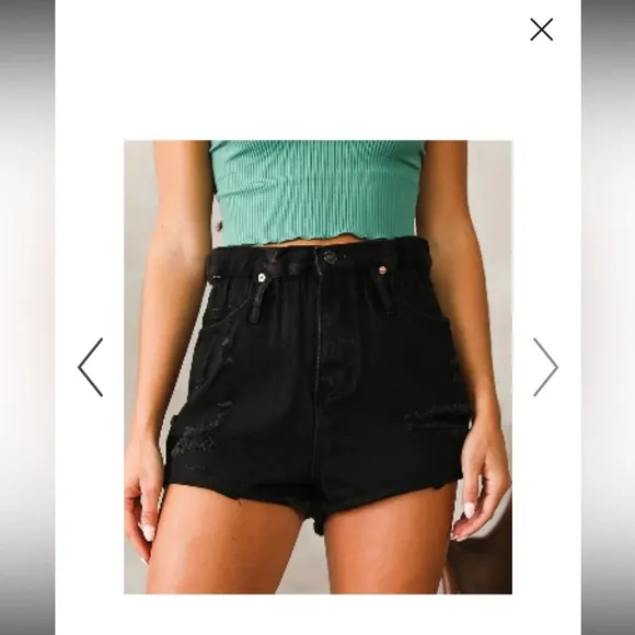 Signature 8 women’s high rise black wash shorts with elastic waist