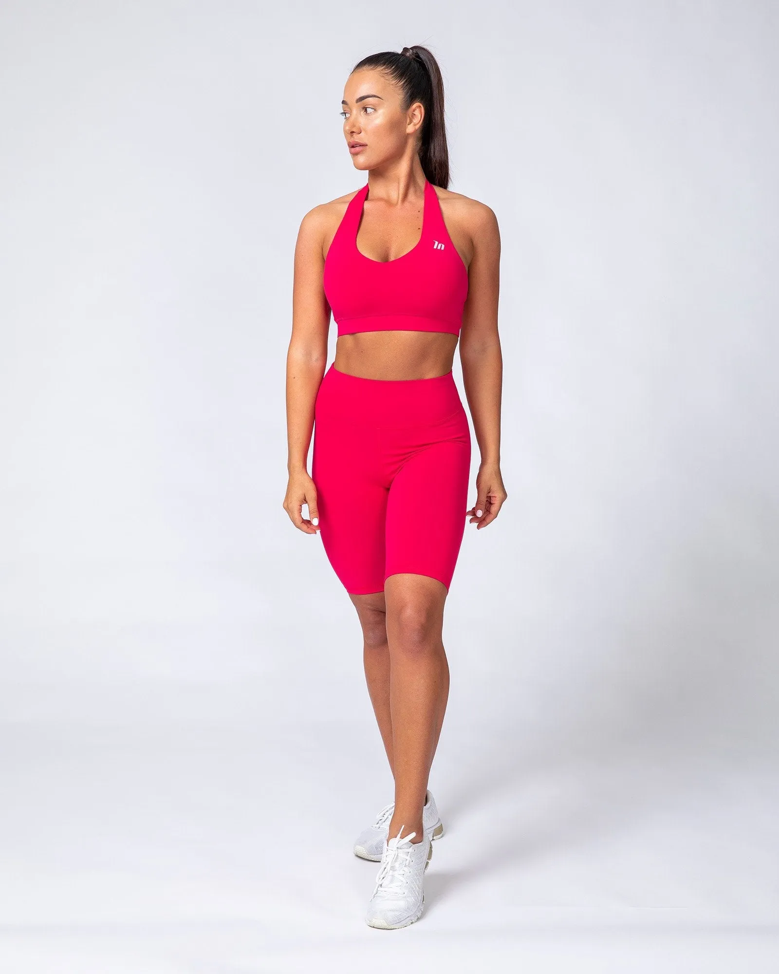 Signature Referee Length High Waist Scrunch - Hot Pink