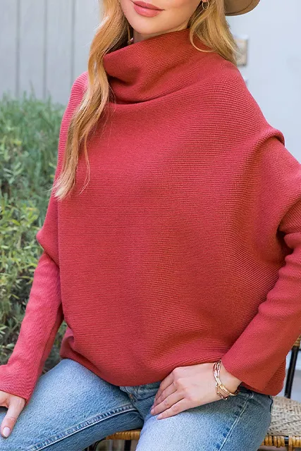 SLOUCH-NECK DOLMAN PULLOVER