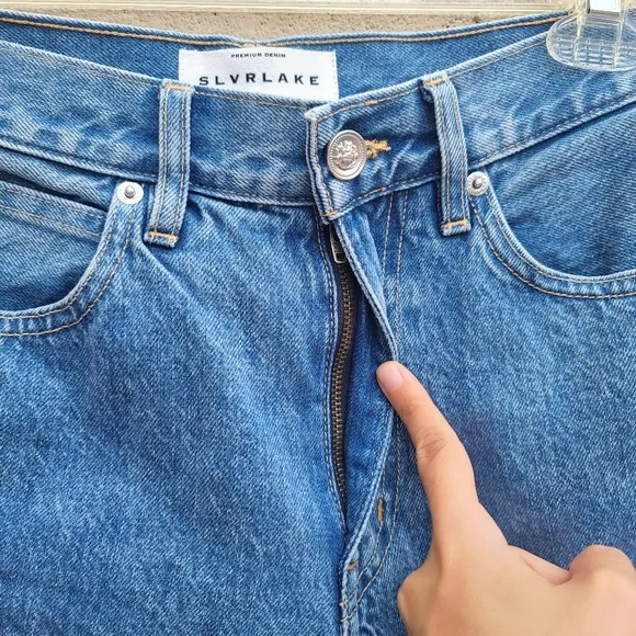 SLVRLAKE | Beatnik Denim Shorts in Pacific NEW Size 24
