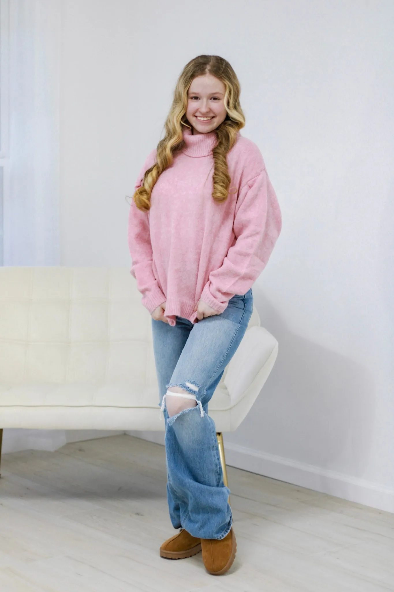 Snuggly Soft Sweater in Strawberry Milk