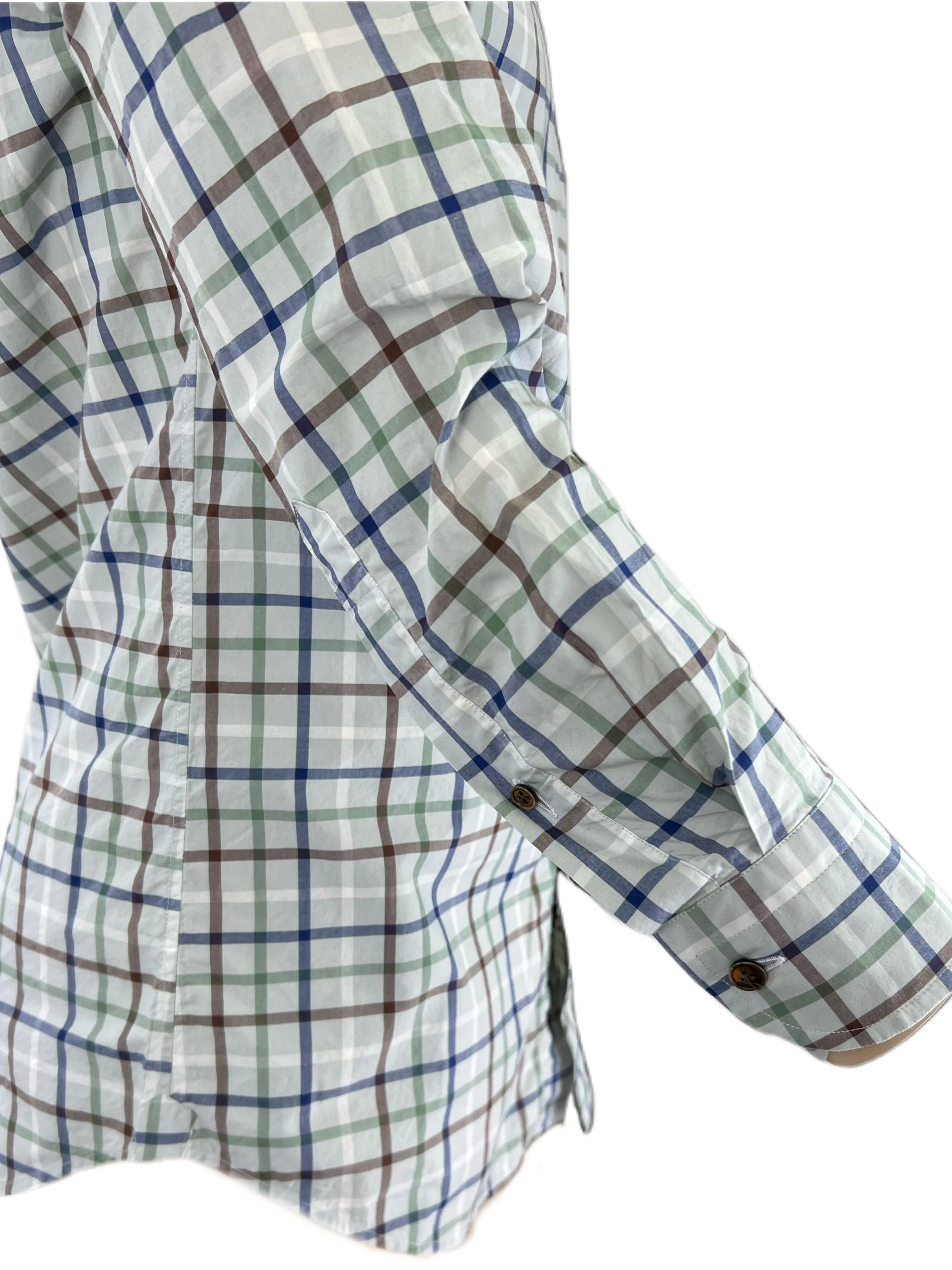 SONRISA Men's Multicolor Plaid Long Sleeve Dress Shirt Sz 15X38 NWT