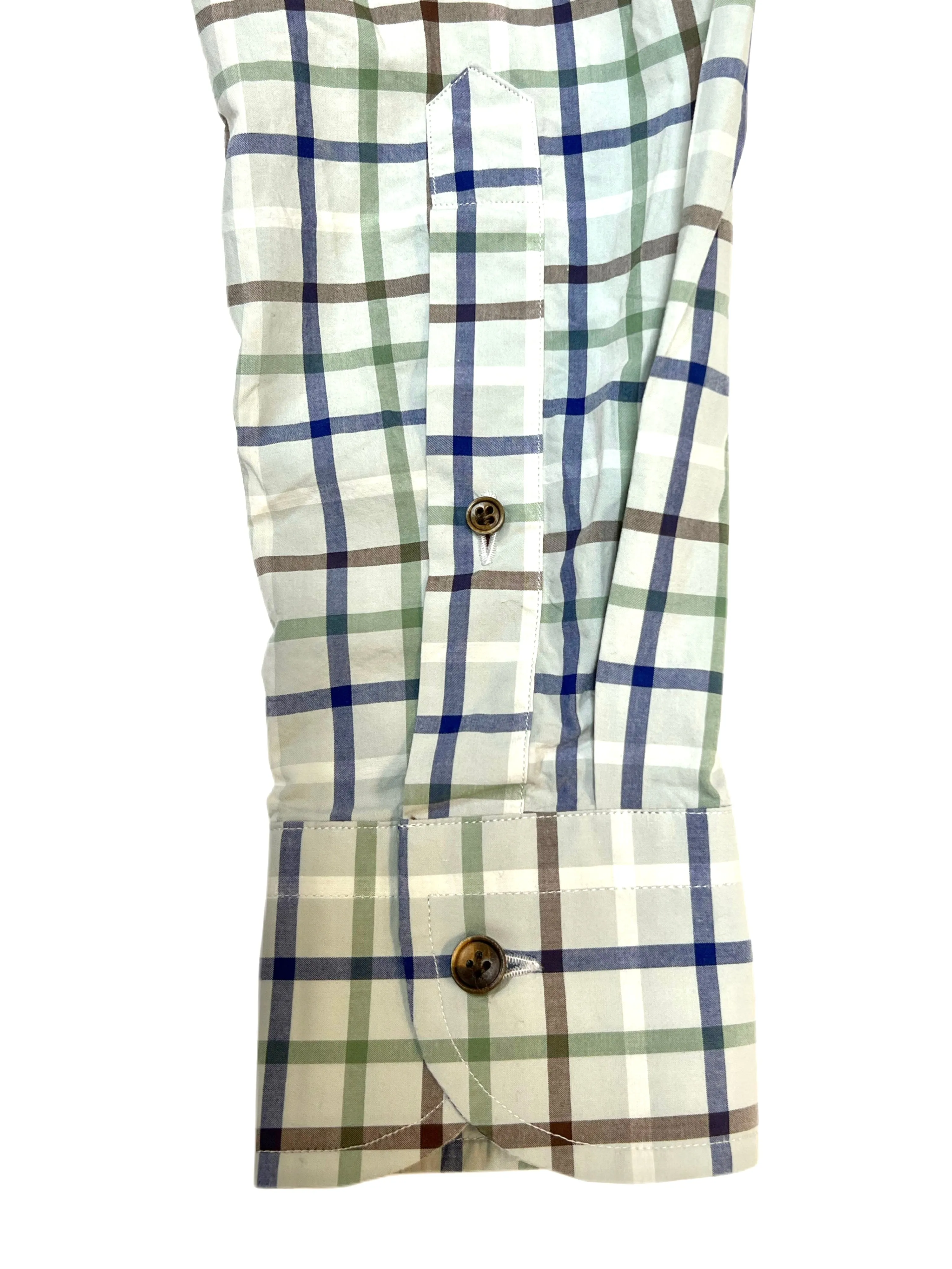 SONRISA Men's Multicolor Plaid Long Sleeve Dress Shirt Sz 15X38 NWT