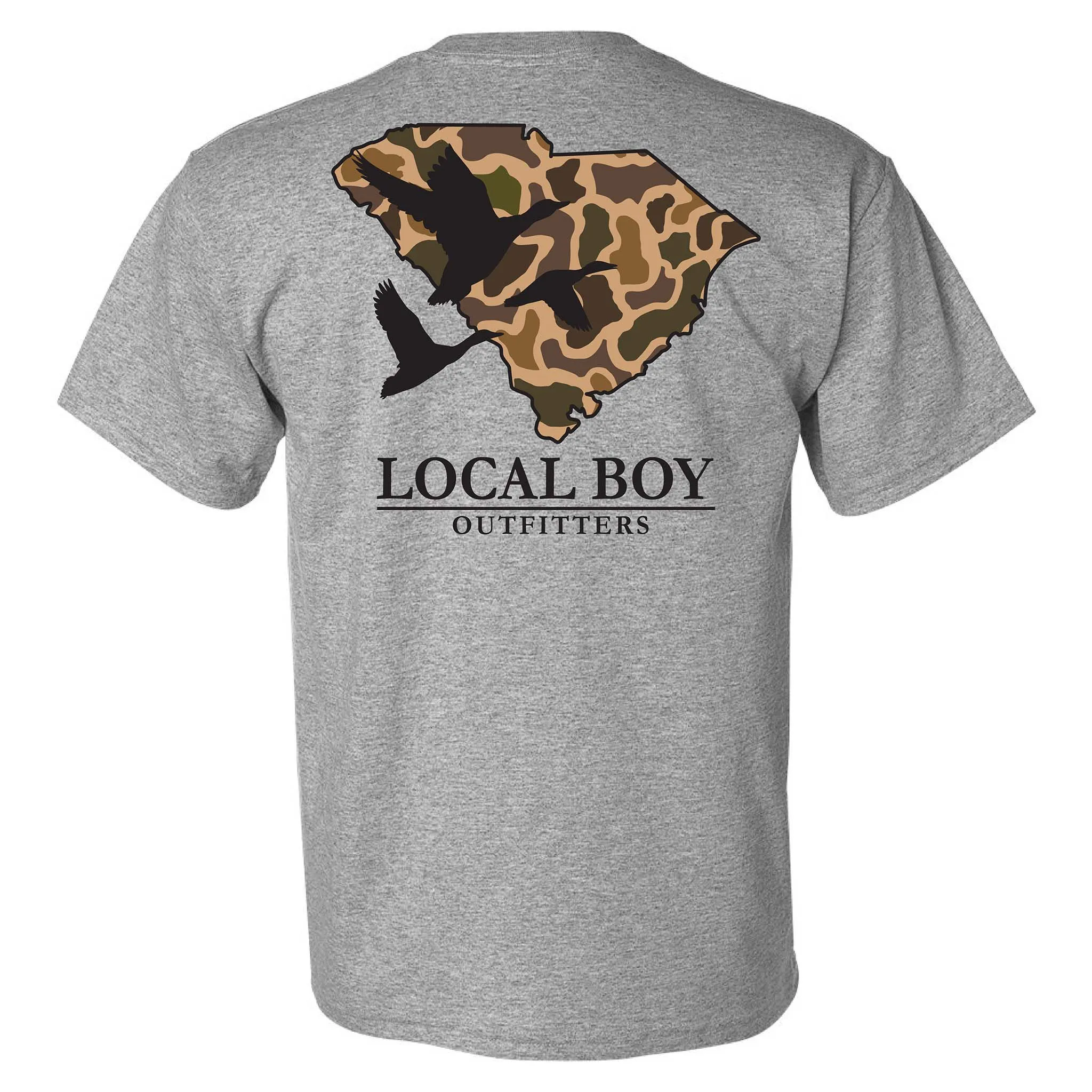 South Carolina Camo State Short Sleeve T-Shirt in Oxford Grey