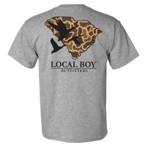 South Carolina Camo State Short Sleeve T-Shirt in Oxford Grey