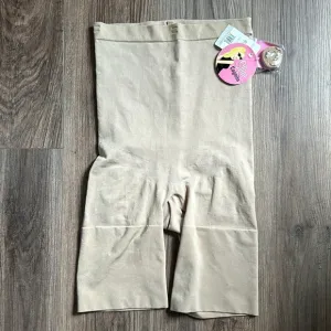 Spanx by Sara Blakely High Waisted Shaper slim cognition tan shorts XL N…