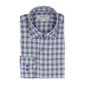 SSA1478 Navy Puppytooth Plaid Sport Shirt