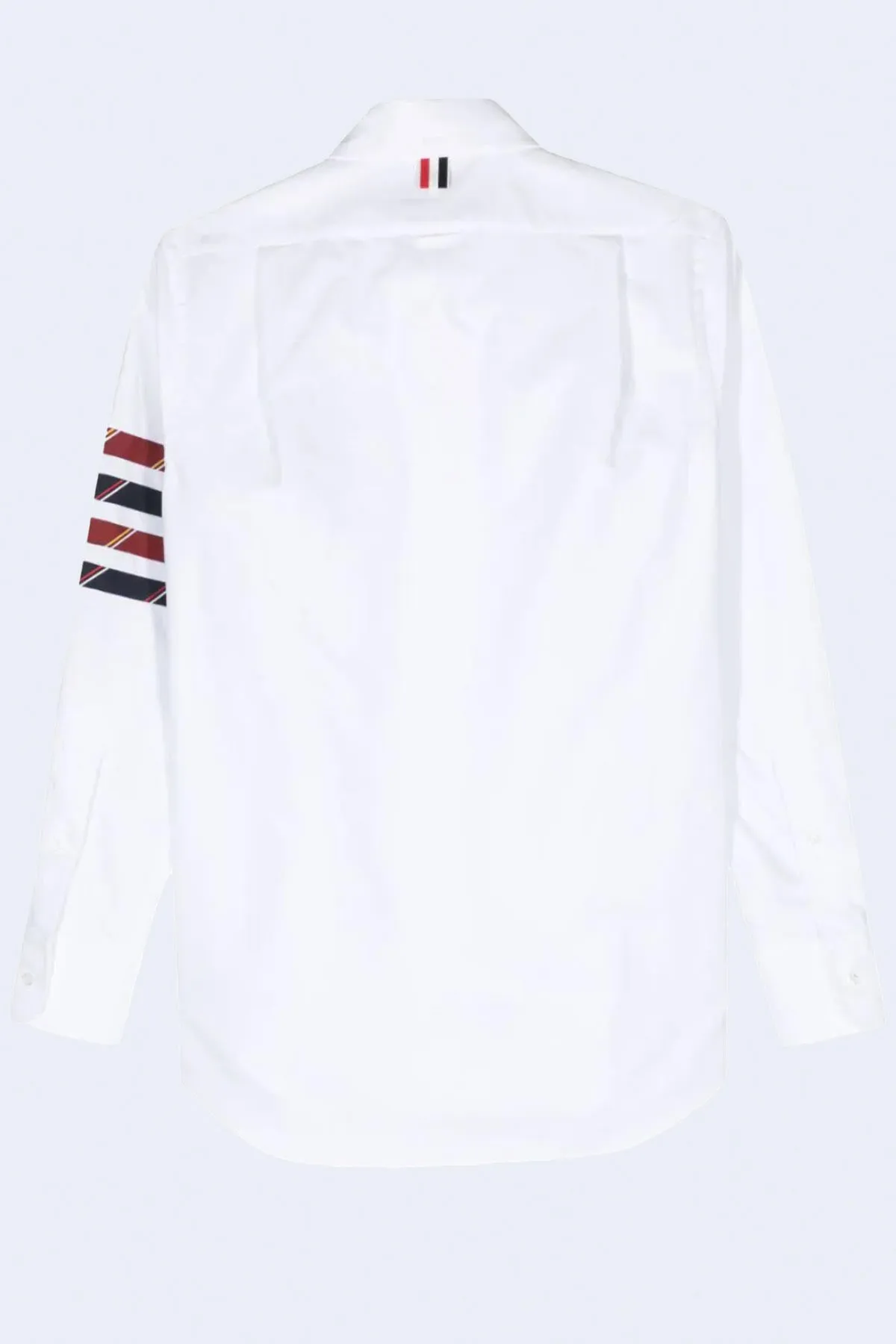 Straight Fit Oxford Shirt W/ Seamed 4 Bar Shadow Stripe Mogador in White