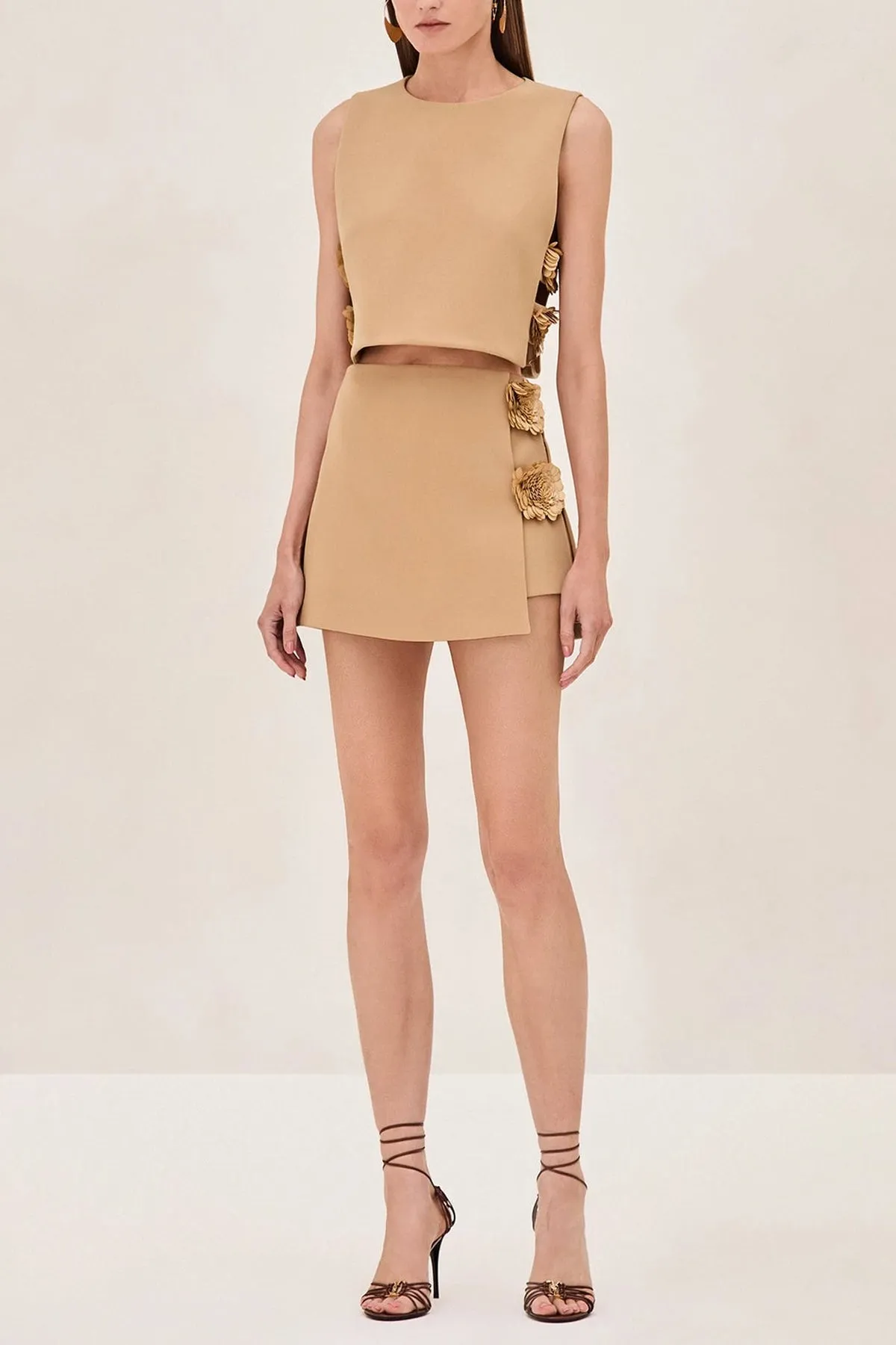 Susie Mini Skirt in Sand