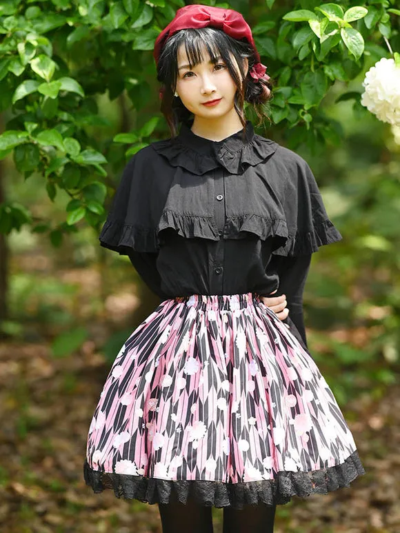 Sweet Lolita SK Lace As Image Floral Print Lolita Skirts