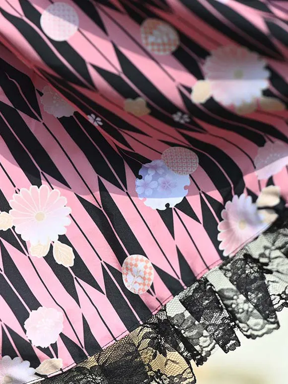 Sweet Lolita SK Lace As Image Floral Print Lolita Skirts