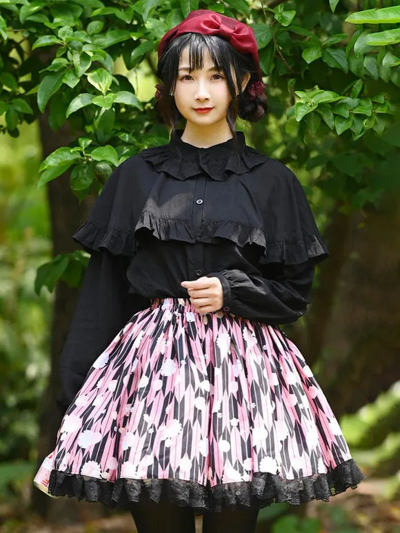 Sweet Lolita SK Lace As Image Floral Print Lolita Skirts