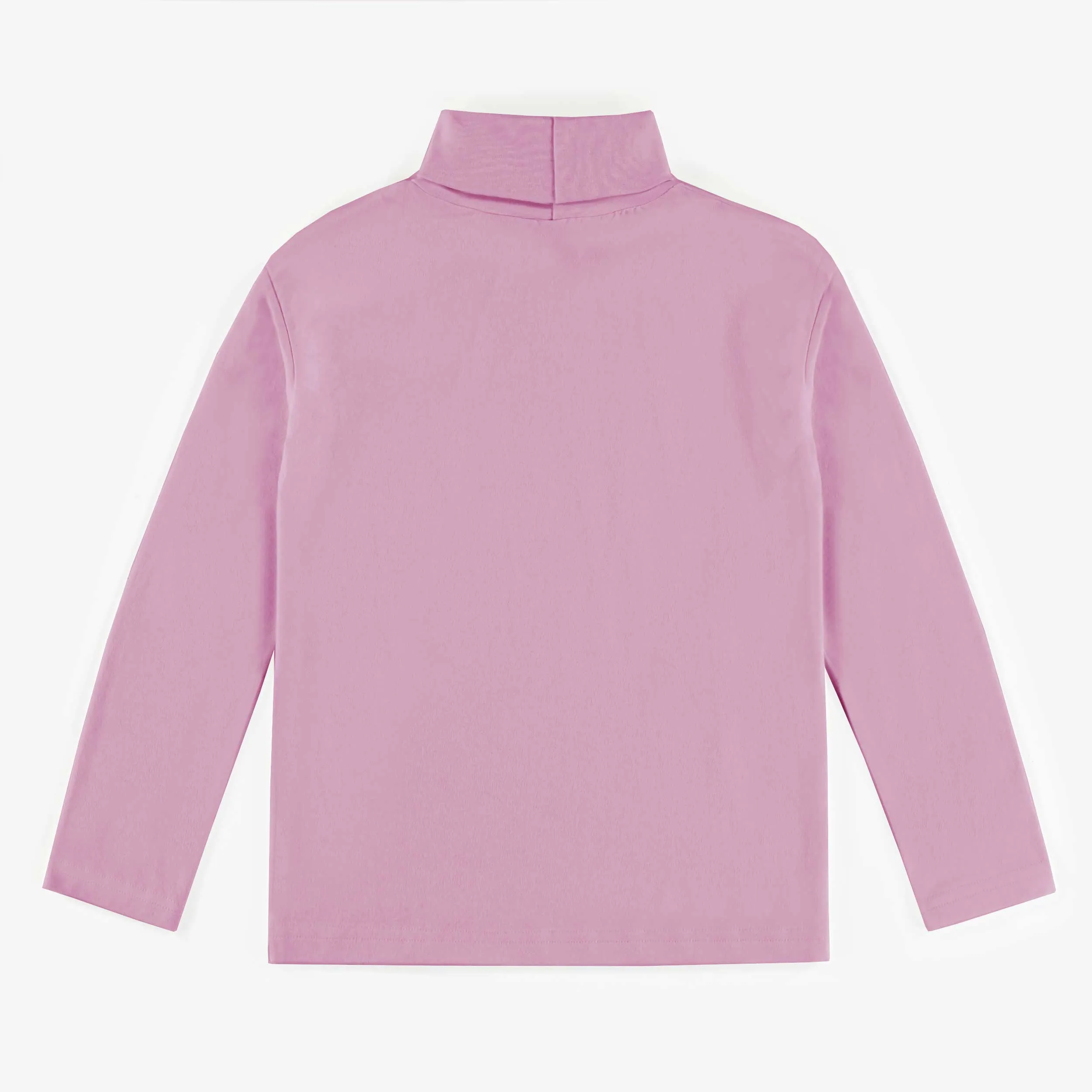 T-shirt mauve pâle à manches longues avec col roulé, enfant || Light purple long sleeves t-shirt with a turtleneck, child