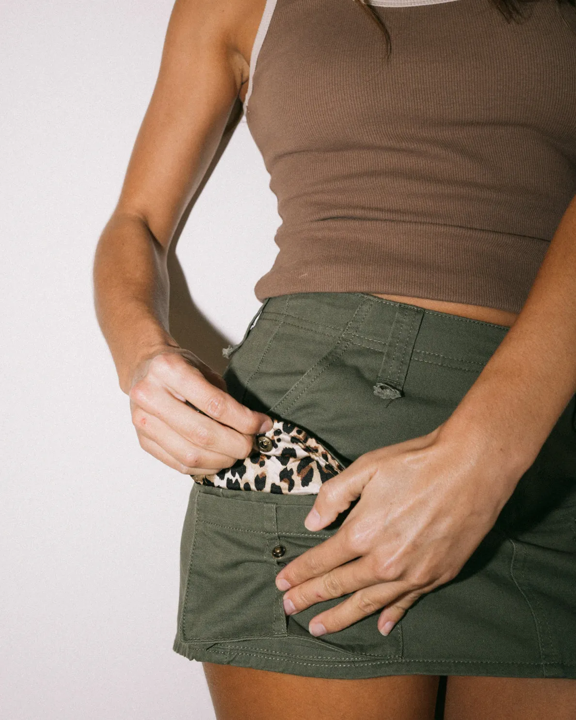 Tank Girl Low Rise Mini Cargo Skirt