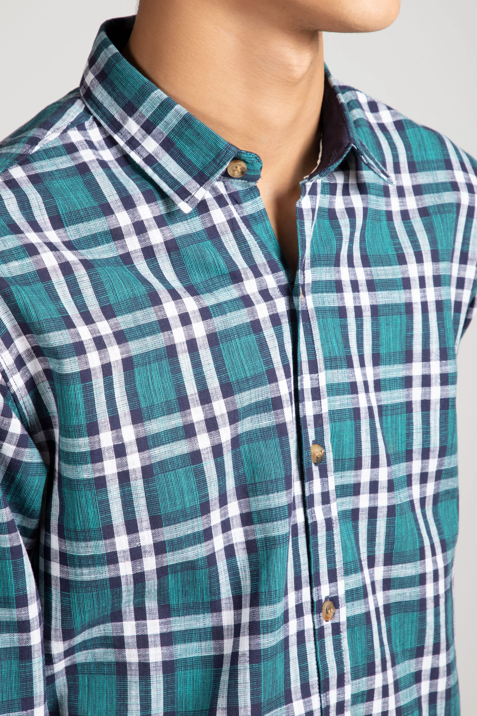 Teal Plaid Shirt