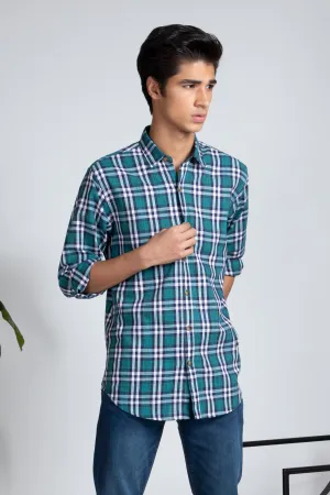 Teal Plaid Shirt