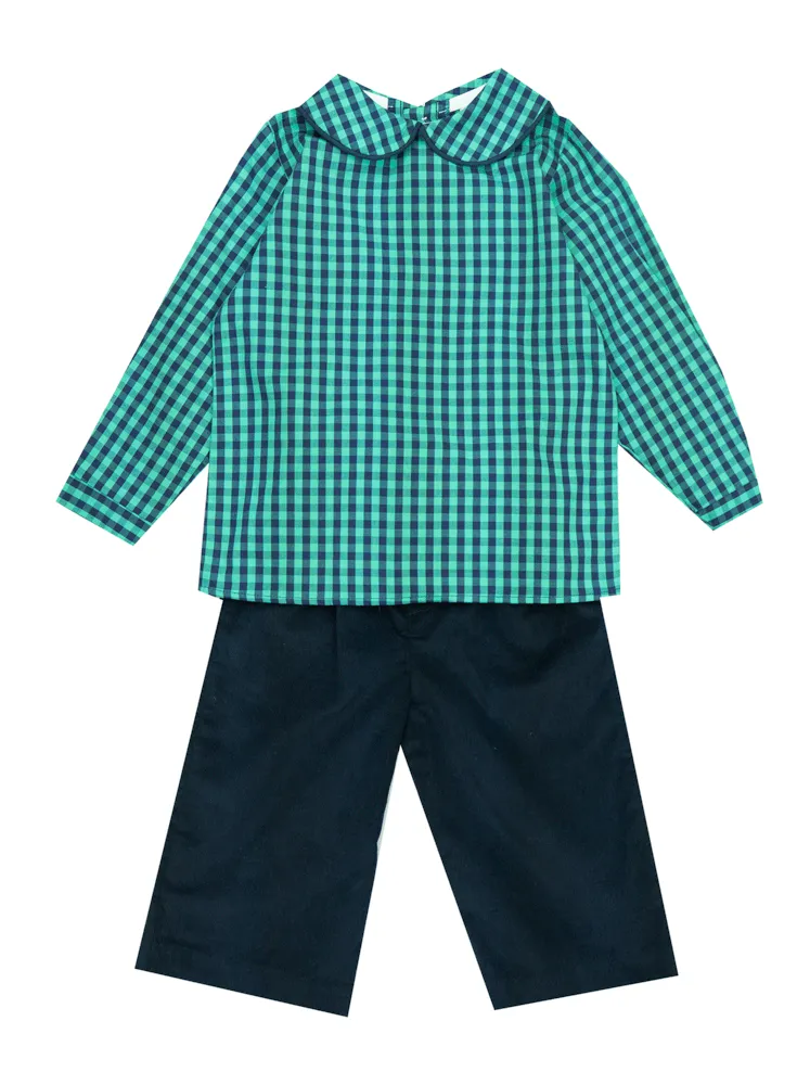 The Bailey Boys Moonlight Plaid Peter Pan Collar Shirt