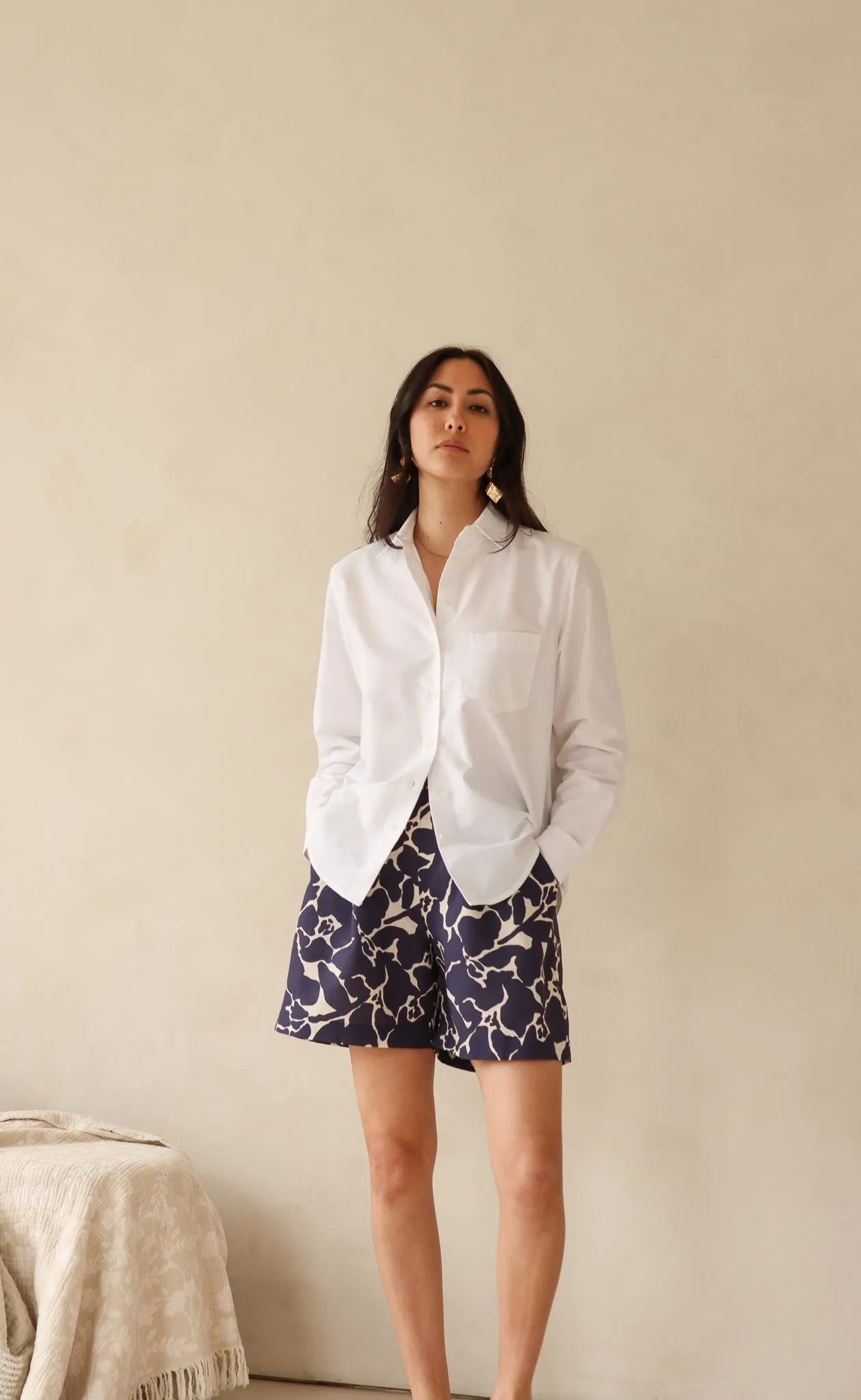 The Wanderer - High Waisted Shorts - Linen Cotton Blend