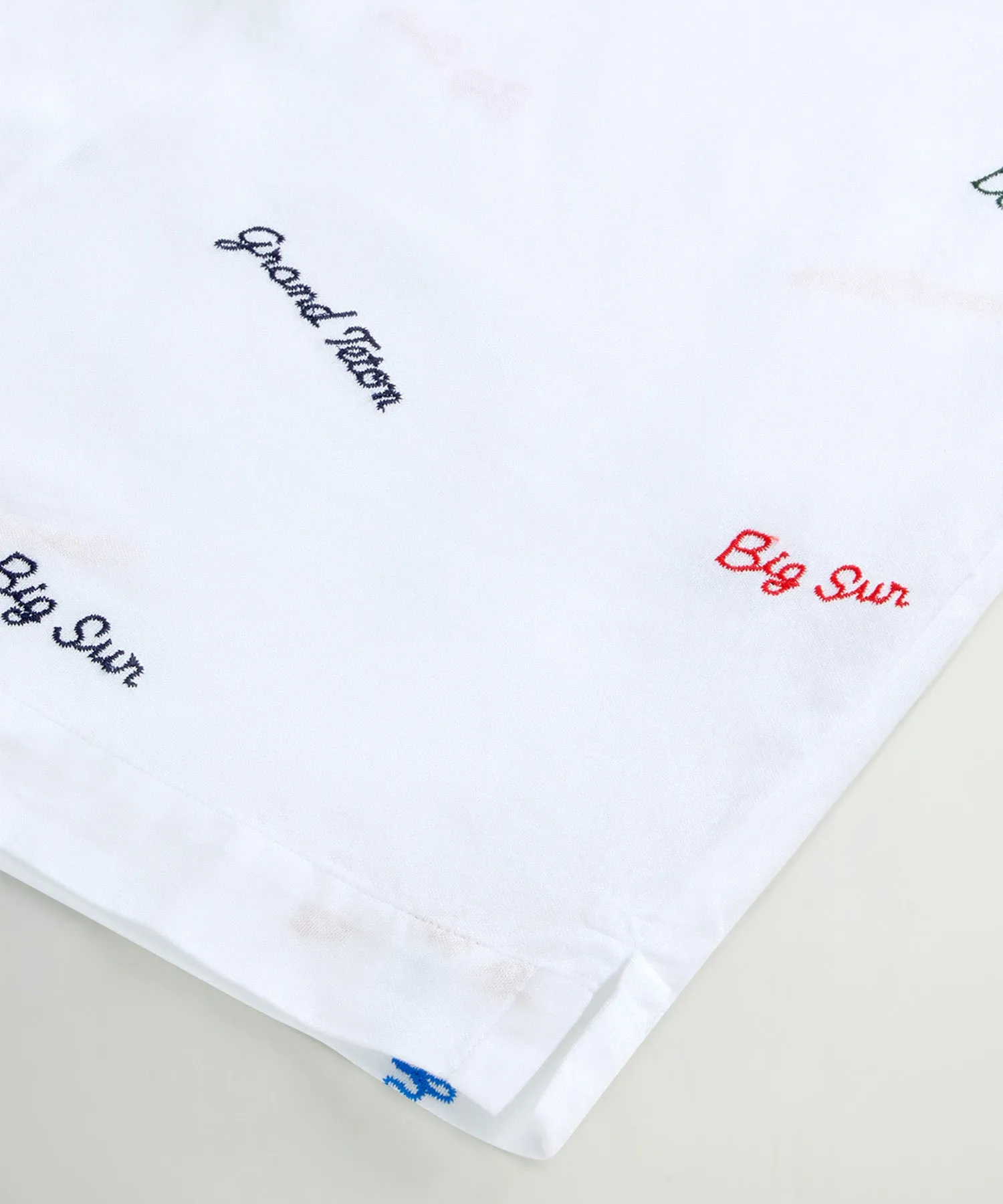 Todd Snyder x Woolrich Embroidered Camp Shirt in White