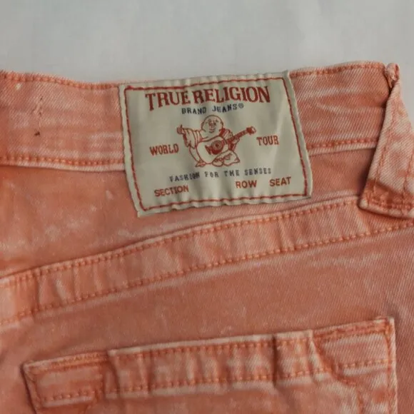 True Religion Brand Jeans Maisie High Rise Shorts Salmon Bisque NWT $129