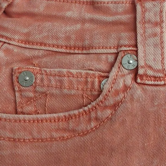 True Religion Brand Jeans Maisie High Rise Shorts Salmon Bisque NWT $129