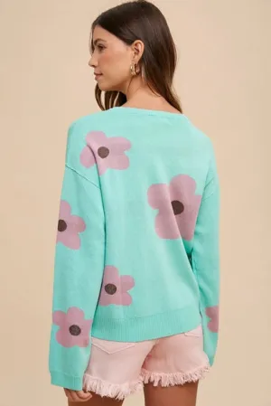 Tulip Flower Patter Sweater Top