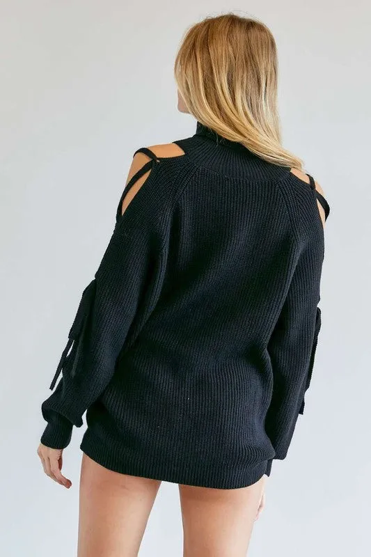 Turtleneck Cutout Sweater