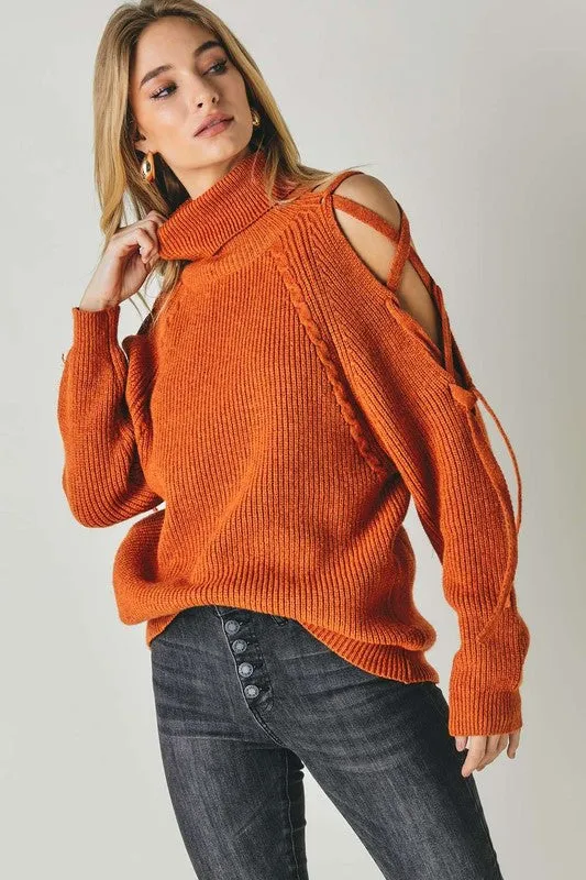 Turtleneck Cutout Sweater