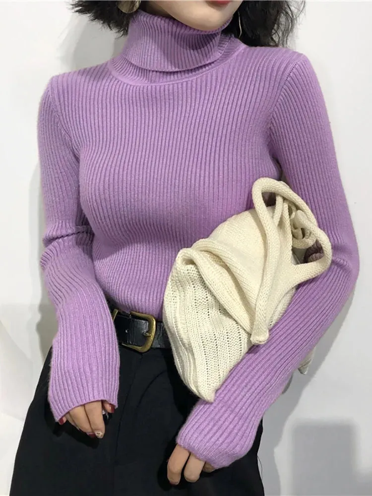 Turtleneck Sweater Women's 2024 Autumn Winter Tops