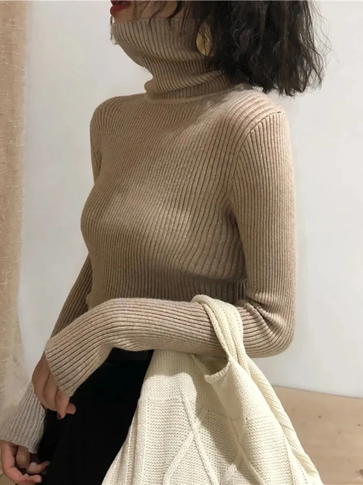 Turtleneck Sweater Women's 2024 Autumn Winter Tops