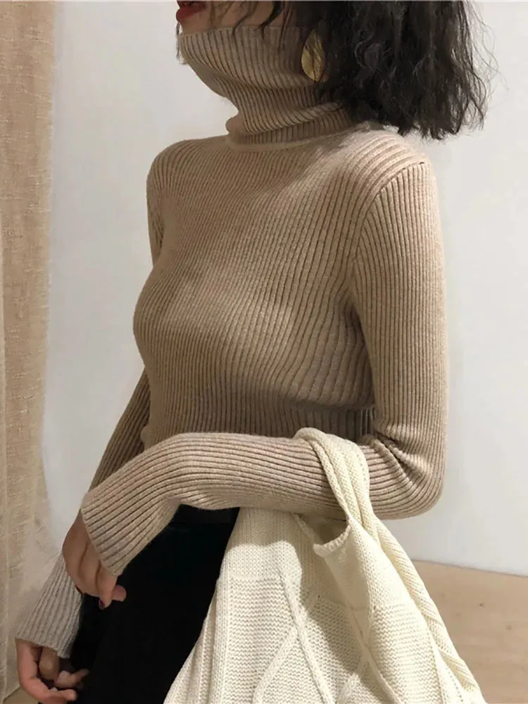 Turtleneck Sweater Women's 2024 Autumn Winter Tops