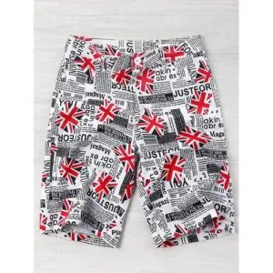 Union Flag Newspaper Print Shorts - M