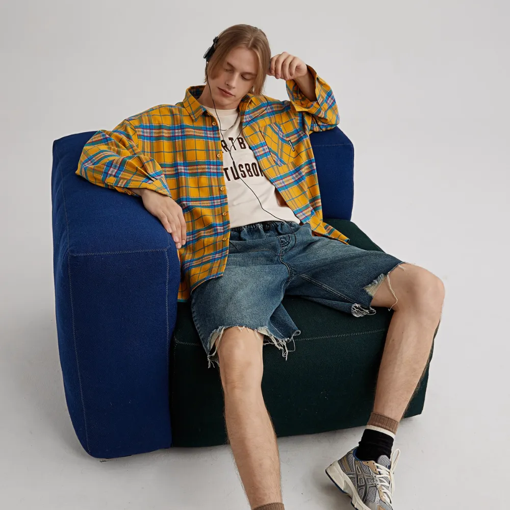 Urban Plaid Colorblock Shirt