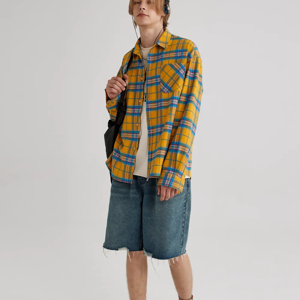 Urban Plaid Colorblock Shirt