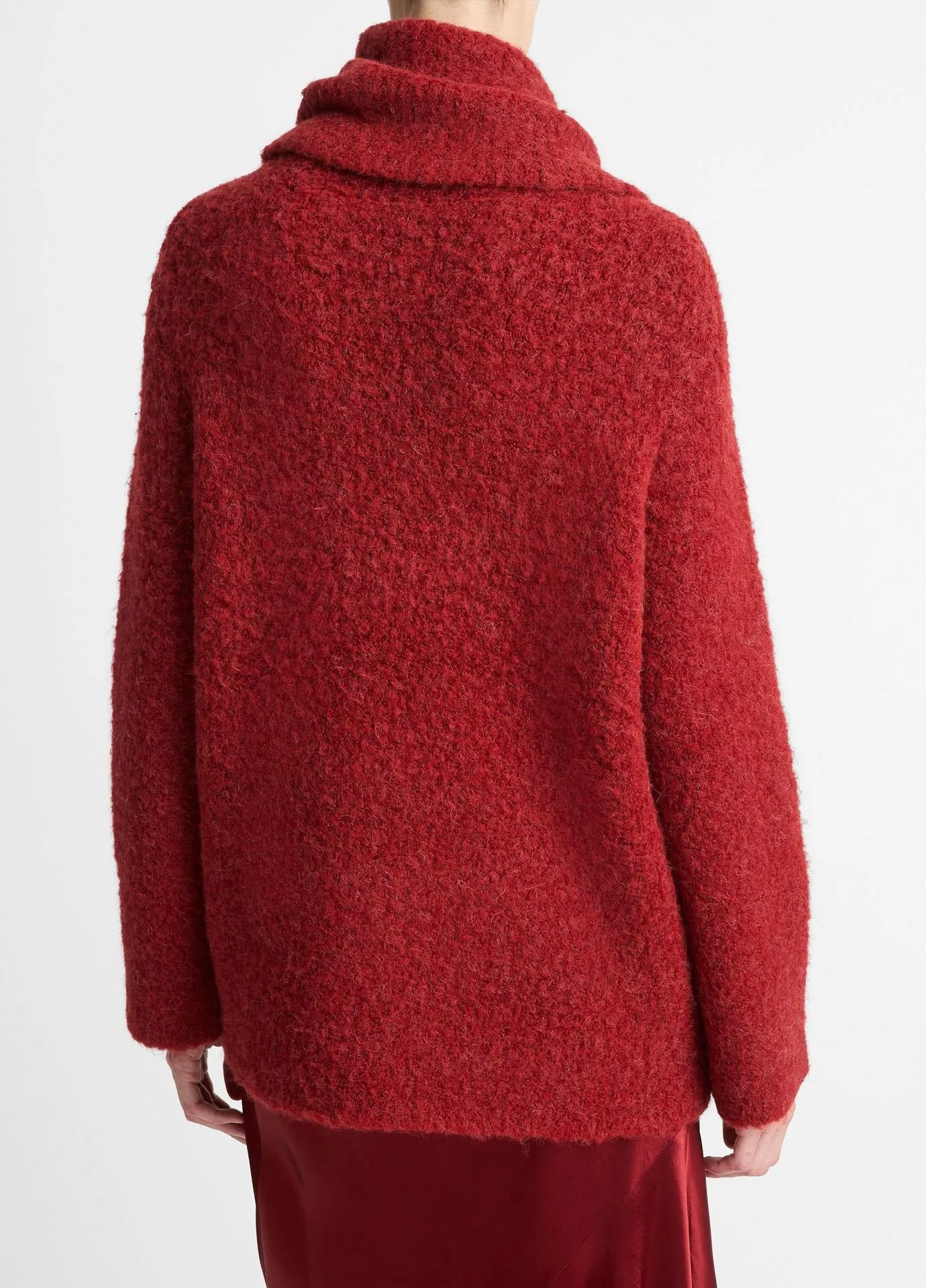 Vince Boucle Turtle NK Tunic in Ruby Ink