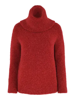 Vince Boucle Turtle NK Tunic in Ruby Ink