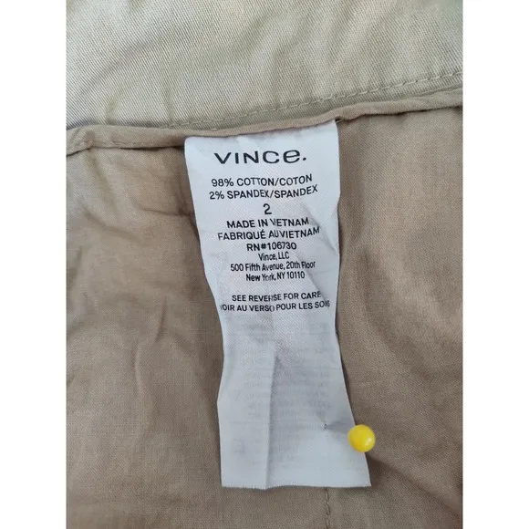 Vince Womens Classic Flat Front Coin pocket Bermuda Shorts Tan Khaki Latte 2
